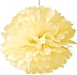 Luna Bazaar Lemonade Yellow Tissue Paper Flower Pom Pom (10 inch)