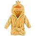 Hudson Baby Unisex Baby Plush Animal Face Bathrobe, Yellow Duck, 0-9 Months