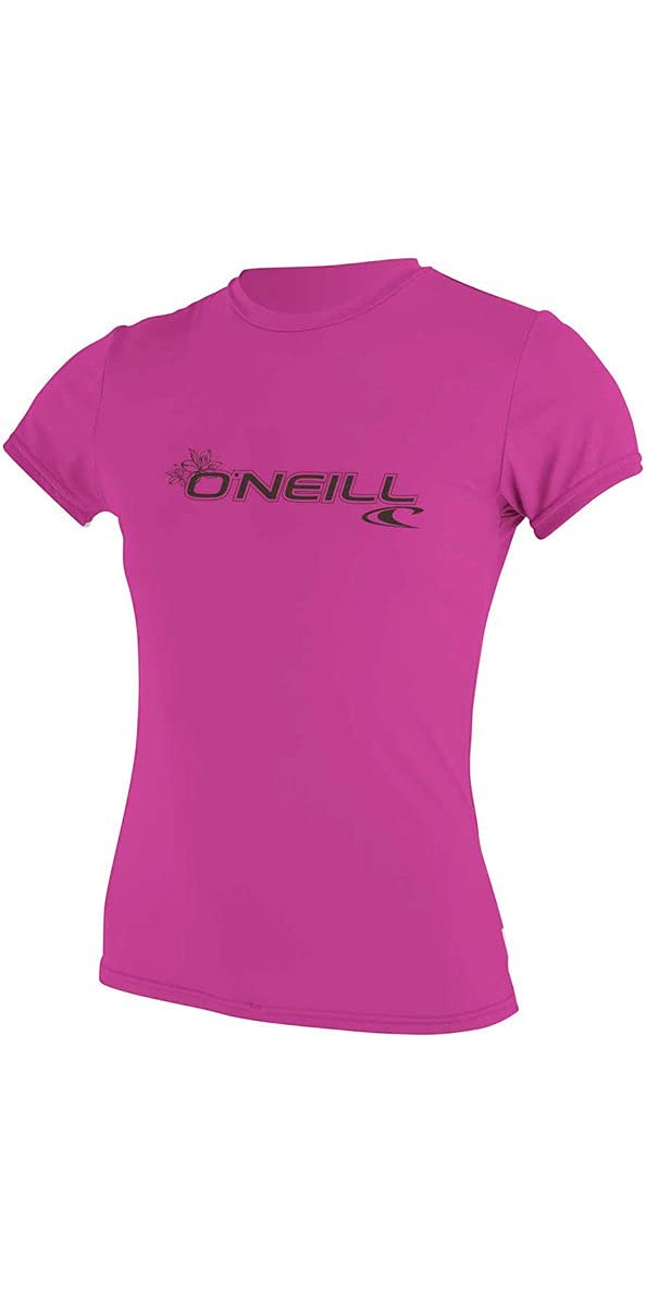 O'Neill Wetsuits Women's Wms Basic Skins Short Sleeve Sun Shirt Rash Vest, Fox Pink, M UK — image 1