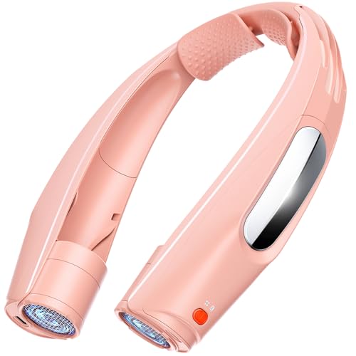 ZEEFO Portable Neck Fan, Hands Free Personal Fan- 6000mAh Battery Operated, USB Rechargeable Fan with 6 Adjustable Speeds, Cooling Wearable Fan for Home, Office, Outdoor, Travel-Pink