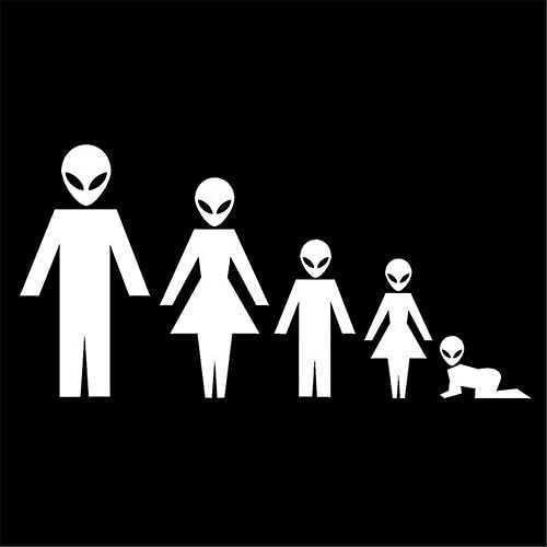Car Stickers and Decals vylumuses Alien’s Family Waterproof Reflective Stickers 16x8.5cm Car Door Body Window Decoration Stickers Vinyl Stickers Car Decals (white)