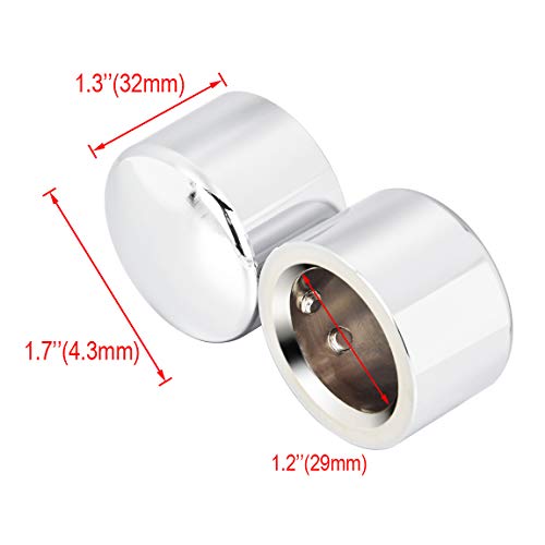 Lalaparts Chrome Front Axle Nut Cover Caps Compatible for Harley Softail Sportster Road King Electra Street Glide 2002-2020