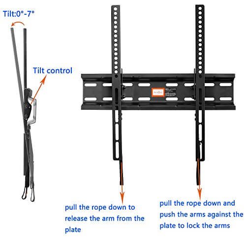 Perlegear TV Tilt Wall Bracket, Reduces Glare & Adds Space To Your Home! Safely Holds 30KG & Fits Most 23”-55” TVs! Tilt TV Wall Mount Improves Viewing Angles & Reduces Neck Pain! Easy Assembly, Quality Tilt Wall Bracket!