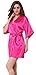 Joytton Women's Satin Kimono Robe with Embroidered Maid of Honor Fuchsia XL