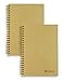 MILIKO A5 Size Kraft Paper Hardcover Dot Grid Wirebound/Spiral Notebook/Journal-2 Notebooks Per Pack-70 Sheets (140 Pages)-8.27 Inches x 5.67 Inches(Golden Binding Rings, Kraft Dot Grid)