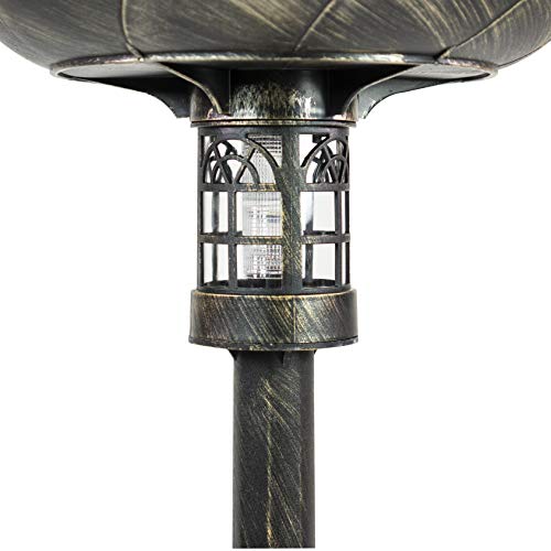 Sun-Ray 811010 Beacon Point Bird Bath with LED Solar Powered Light, for Garden, Lawn, Outdoor - Brushed Bronze, 30" - Thumbnail 3