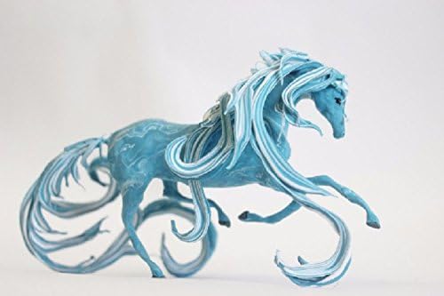 Turquoise horse,horse figurine,fluffy mane,turquoise,horse sculpture,figurine,ooak,velvety plastic,dolls,toys