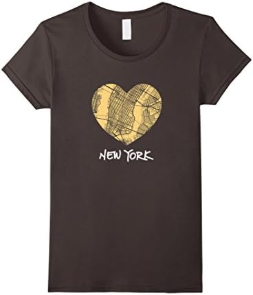 Women's I Love New York City Big Apple Street Map T shirt Medium Asphalt