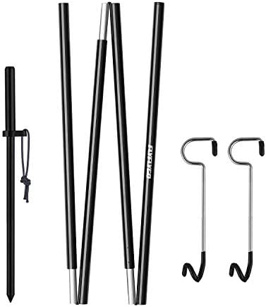 Flyflygo ランタンスタンド ランタンポール アルミ製 ペグ付き ランタンハンガー セール商品 ランタンフック付き