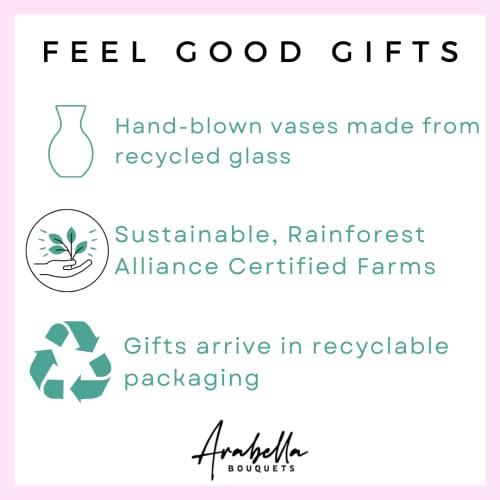 PICK YOUR OWN DELIVERY DATE Red, Pink Sunset Fresh Flower Bouquet with Vase Designed by