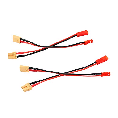 BDHI 2pairs JST Male to XT30 Male/JST Female to XT30 Female Adapter with 10cm 4in 20awg Wire(BDHI-14)