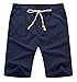 NITAGUT Men's Linen Casual Classic Fit Short Navy Blue S