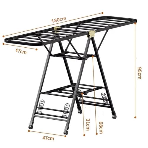 Foldable Clothes Drying Rack, 3 Tier Laundry Dry Rack Height Adjustable Clothes Hanger Stand Drying Racks, Laundry Drying Rack Stand for Sheets Towels & Clothing