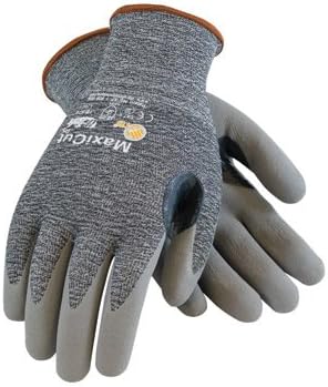 Protective Industrial Products® Small MaxiCut® 3 By ATG® Cut Resistant Gray Micro-Foam Nitrile Palm And Fingertip Coated Work Gloves With Gray Seamless Glass, Polyester, Lycra® And Nylon Liner And Continuous Knit Cuff