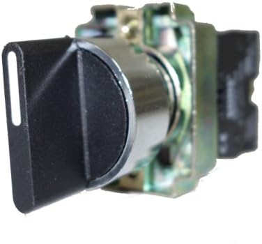 Suns 22mm Selector Switch Metal 3-Position Momentary Black Lever 2NO