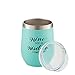 Funny Wine Stemless Glasses， Stainless Steel Tumblers With Lid|12 Oz Double Wall Insulated Tumblers|Customized With Cute Sayings|Unique Birthday Gift Ideas For Women With Box (blue)