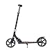 Goplus Folding Kick Scooter for Adult Teen Deluxe Aluminum Glider Adjustable Height w/ Kickstand, 220lbs Capacity (Black)