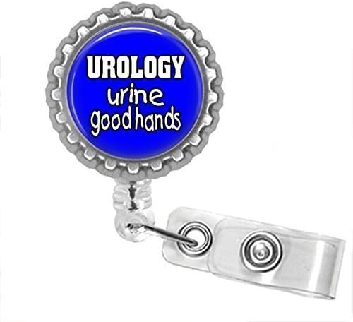 Urology Saying Bottle Cap Retractable Badge ID Holder