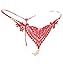 Ru Sweet Women's Open Crotch Lingerie Panty with Imitation Pearl Thong