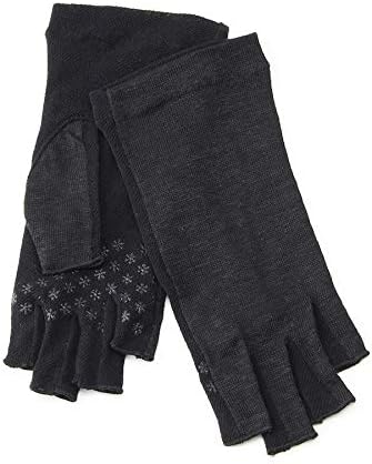 Amazon ヨークス Uv手袋 Uvカット ショート丈 麻 綿 天然素材 指切り すべり止め付 女性用21 22cm M ブラック 手袋 通販