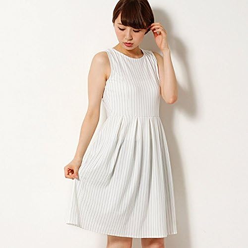 Amazon ロペピクニック Rope Picnic ストライププリントウエストタックワンピース 10ホワイト 38 Tシャツ カットソー 通販