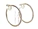 Clip-on Earrings Gold Tone Crystal Hoop Earrings 2 Inch Clip Hoop Earrings for Non Pierced Ears