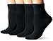 Dr. Scholl's Women's 4 Pack Diabetic and Circulatory Non Binding Ankle Socks, Black, Shoe Size: 4-10