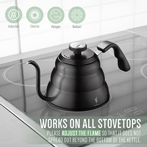 Soulhand Gooseneck Kettle with Thermometer Stovetop Gooseneck Kettle