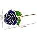 Polend Love forever Long Stem Dipped 24k Gold Foil Trim Rose,With the Clear Crystal Stand,Best Gift for Valentine's Day Gifts,Mother's Day, Anniversary, Birthday Gift,Christmas(Blue)