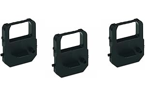 3-Pack Lathem VIS6011 Compatible Time Recorder Ribbon for 100E, 900E, 1000E, 1500E, 1600E, 5000EP, 7000E, 7500E, LT5000 - Bla