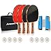 Allprosportz Ping Pong Paddle - Complete ping Pong Paddles Set of 4 - Including 4 Table Tennis Paddles - 8 Premium 3 Star ping Pong Balls - Adjustable net Suit Any ping Pong Table - Storage case