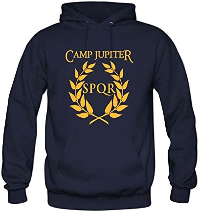 Diy Men's Casual Camp Jupiter SPQR Printed Graphic Pullover hoodies YHLN L Navy