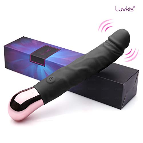 Rechargeable Realistic Dildo Vibrator for Women,G-Spot & Clitoral Stimulation with 10 Vibration Modes Adult Sex Toy for Couples Women (Black)