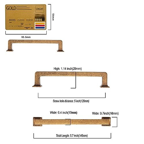 Amerdeco 6 Piece Kitchen Handles 128mm Handles Cabinets Bronze Door Handle Drawer Pulls Zinc Alloy Furniture Pull UK0019