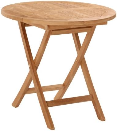 Java Teak QC-TF032 Round Solid Teak Folding Bistro Table, 36-Inch