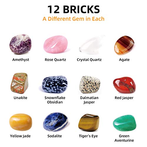 KARAZZO 12 Gemstone Dig Kits,Fairie Gemstone Excavation Science Dig Kit Archaeological Excavation Educational Toys for Kids Over 6+ Years