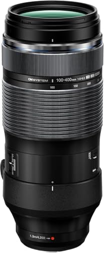 OM SYSTEM M.Zuiko DIGITAL ED 100-400mm F5.0-6.3 IS, Super Telephoto Zoom, Suitable for all MFT Cameras (Olympus OM-D & PEN Models, Panasonic G-Series), Black
