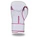 Kickboxing Gloves Boxing Gloves for Women Ladies Girls Leather Training Bag Sparring Pink Mitts Muay Thai Kick Boxing Gloves (White, 10oz)