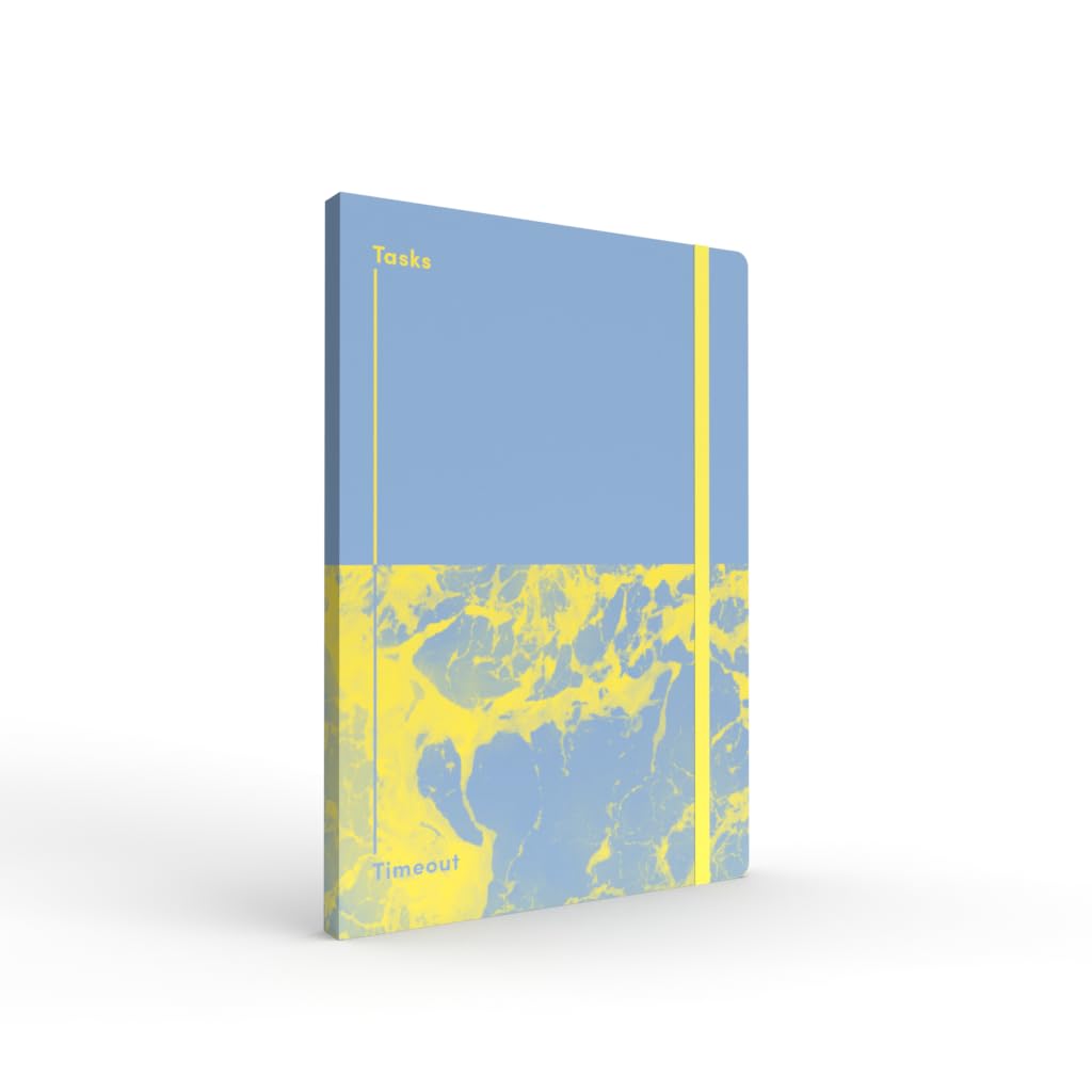 Jumble & Co Chaos & Control A5 Ruled Notebook - Tasks & Timeout - 100% Recycled Paper - Light Blue/Yellow