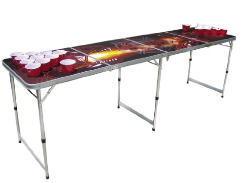 The Pong Squad Firefighter Beer Pong Table with Holes