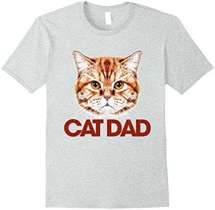 Mens Awsome Cat Dad Cat Tshirt 2XL Heather Grey