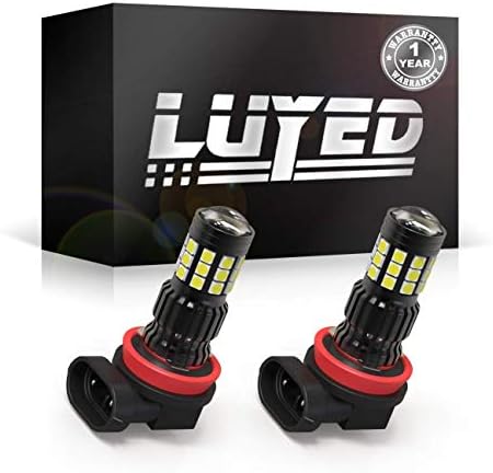 LUYED 2 X 1200 Lumens Extremely Bright 3030 31-EX Chipsets H11 H8 Led Bulbs LED Bulbs With Projector For DRL or Fog Lights,Xenon White