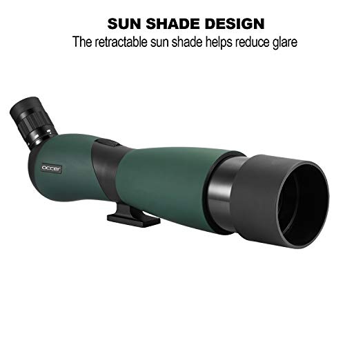 occer 25-75x70 Spotting Scope Telescope with Tripod,Long Eye Relief 45 Degree Angled Eyepiece Scopes,Waterproof Spotter Scope for Hunting,Target Shooting,Bird Watching,Archery,Wildlife-with Carry Case