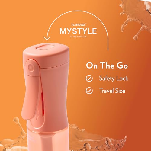 FLAIROSOL Hair Spray Bottle, Small Spray Bottle, Travel Size 90ml, Continuous Water Mist with Ultra Fine Mist for Toner, Face, Skin Care and Hair Mist, Orange