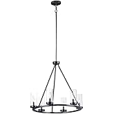 Maxim Sentinel - 6 Light Chandelier-22.75 Inches Tall and 24 Inches Wide-Black Finish -Traditional Installation