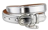 Nyfashion101 Women's Basic Leather Dressy Belt w/ Round Buckle H001-Silver-M