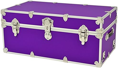 CampBound College Dorm & Summer Camp Trunk with Wheels & Soft Close Lid - 32" L X 18" W X 14" H - Purple