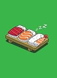 Rectangle Refrigerator Magnet - Sleep Sushi Snoring