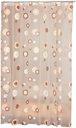 Aiyani Waterproof PEVA Hotel Shower Curtain Bathroom Mildew Resistant with Metal Grommets Coffee Circle 47Inch71Inch