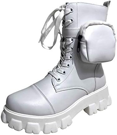 Yindaity ショートブーツ レディース 厚底 レースアップ 軽量 編み上げ ブーティー ショート 太ヒール カジュアル マーティンブーツ ミリタリー バイク 疲れにくい エレガント 秋 冬 靴 シューズ かわいい 韓国 ファッション 大人 美脚 Rwenzorisustainable Org